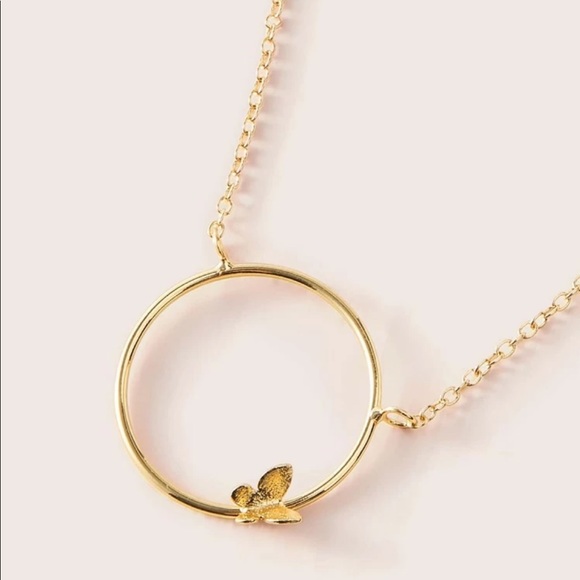 • Cheyenne • Delicate Butterfly Ring Necklace - Picture 3 of 4